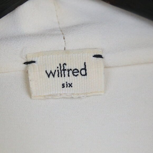 Aritzia Wilfred Franca Front Tie Wrap Epaulette Dress in Cream White Size 6 - Picture 6 of 7